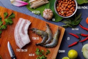 Nguyên liệu làm gỏi ngó sen